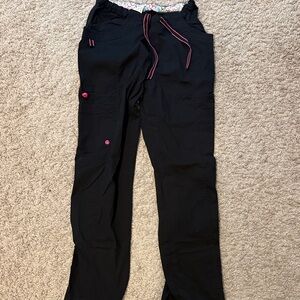 life is peachy black scrub pants